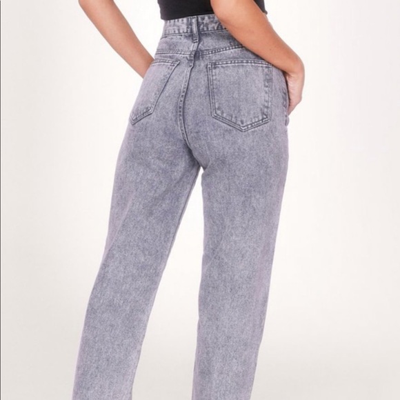 straight leg grey washed denim jeans - Picture 2 of 5